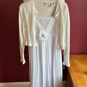 Bonnie Jean Sz 14 girls dress and  10/12 blueberry sweater